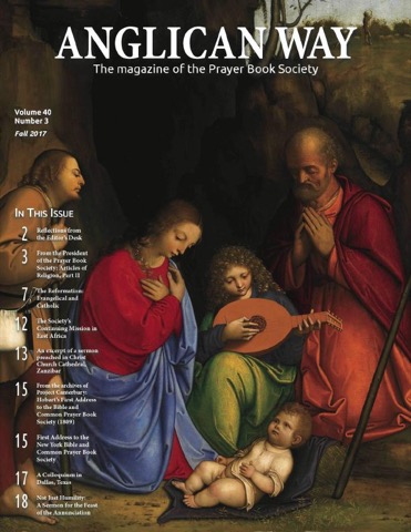 Cover of Anglican Way, Volume 40, Number 3, Fall 2017